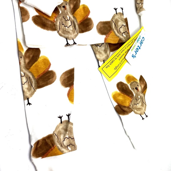 Carter's Baby Pajama Set Size 2T Turkey Matching 2pc Long Sleeve Boys Girls - Picture 4 of 6